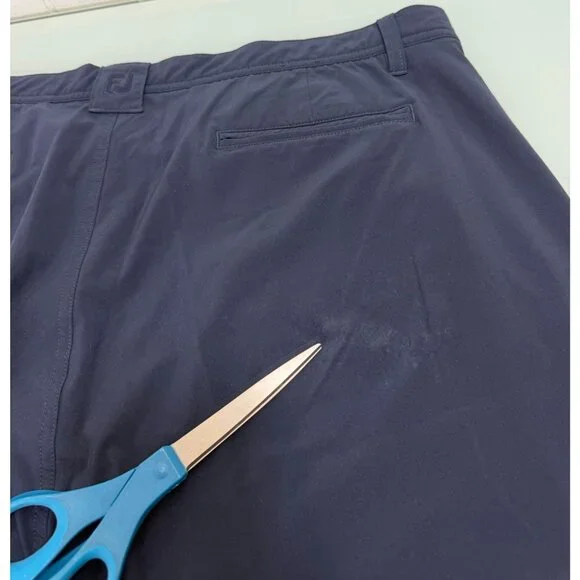 Footjoy FJ Golf Shorts Mens 40 Flat Front Casual Stretch 9" Inseam Navy Blue - Picture 7 of 13